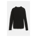 Svetr karl lagerfeld fan lace long sleeve black