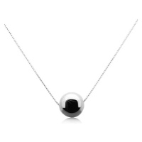 Stříbrný 925 náhrdelník s lesklou šedočernou kuličkou z hematitu