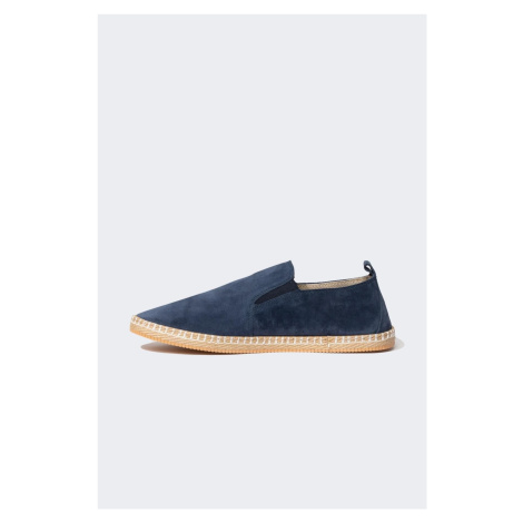 DEFACTO Men's Flat Sole Leather Suede Espadrille