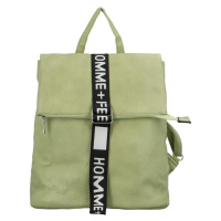 Trendový dámský koženkový batoh Pelias, pastelově zelená