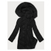 Černá dámská zimní bunda s kapucí (H-898-01)