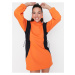 Černo-oranžové mikinové šaty s kapucí Trendyol