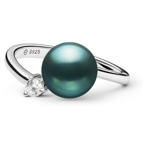 Dámský prsten s pravou černou perlou Gaura Planet Shop