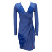 Modré šaty Desigual-semišový vzor