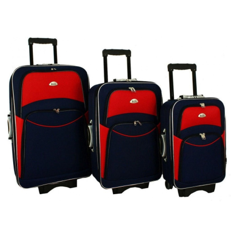 Rogal Sada 3 červeno-modrých cestovních kufrů "Standard" - M (35l), L (65l), XL (100l)