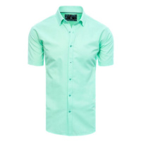 D Street Pánská košile s krátkým rukávem Urdik mátová Zelená