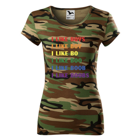 Vtipné dámské tričko s potiskem I like boobs - LGBT dámské tričko