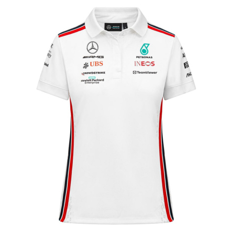 Mercedes AMG Petronas dámské polo tričko official white F1 Team 2023 Stichd