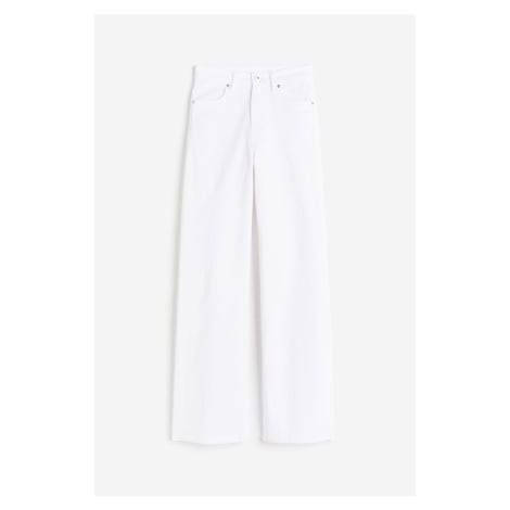 H & M - Široké keprové kalhoty - bílá H&M