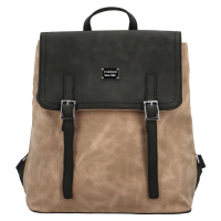 Trendy dámský koženkový kabelko-batoh Erlea, khaki-černá