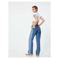 Koton Straight Jeans Two Colored Pocket Cotton - Nora 90's Jeans