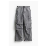 H & M - Džínové kalhoty parachute - šedá