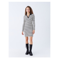 LC Waikiki XSIDE Polo Neck Striped Long Sleeve Women's Dress