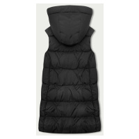 Černá dámská vesta s kapucí (B8175-1)