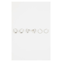 DEFACTO Women's 3-Piece Hoop Silver Earrings