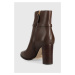 Kožené kotníkové boty Lauren Ralph Lauren Maxie dámské, hnědá barva, na podpatku, 802912277002