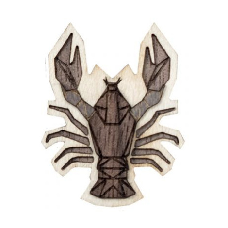 Dřevěná brož s motivem raka Cancer Brooch BeWooden