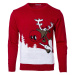 Wayfarer Vánoční svetr se sobem Drunk Reindeer červený ruznobarevne