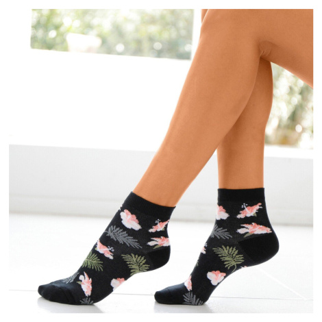 Sada 4 párů kotníkových ponožek se sladěným tropickým motivem Blancheporte