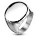 Prsten z chirurgické oceli, lesklý plochý kruh, stříbrná barva