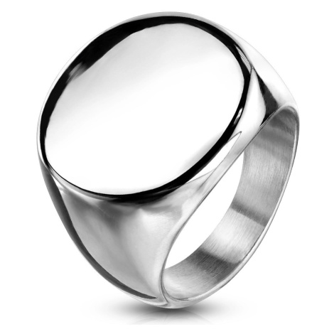 Prsten z chirurgické oceli, lesklý plochý kruh, stříbrná barva Šperky eshop