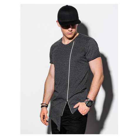 Ombre Clothing Originální tmavě šedé tričko S1217