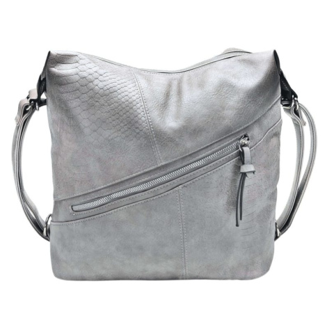 Velký světle šedý kabelko-batoh z eko kůže Tapple