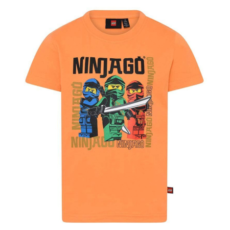 Dětské bavlněné tričko Lego oranžová barva, s potiskem Lego Wear