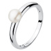 Gaura Pearls Stříbrný prsten s bílou perlou Sotiria, stříbro 925/1000 SK23226R/17 Stříbrná