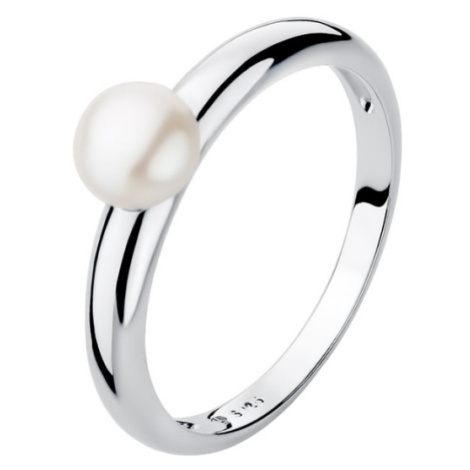 Gaura Pearls Stříbrný prsten s bílou perlou Sotiria, stříbro 925/1000 SK23226R/17 Stříbrná
