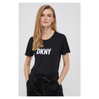 Bavlněné tričko Dkny černá barva, W3276CNA