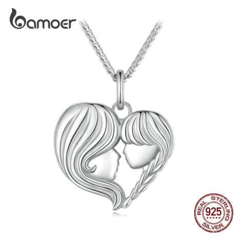 Stříbrný náhrdelník s přívěskem matka a dcera LOAMOER