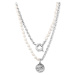 JwL Luxury Pearls Stylový ocelový náhrdelník s pravými říčními perlami JL0799