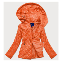 Oranžová prošívaná dámská bunda s kapucí (LY-01)