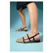 LuviShoes LASY Women's Black Straw Heeled Sandals