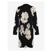 Bílo-černé dámské květované svetrové šaty VERO MODA Flora - Dámské