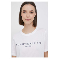 Bavlněné tričko Tommy Hilfiger bílá barva