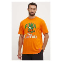 Bavlněné tričko Puma PUMA X CARROTS Graphic Tee oranžová barva, s potiskem, 627443