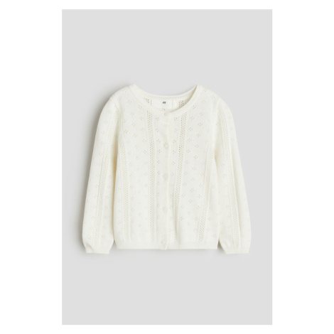 H & M - Strukturovaný svetr z bavlny - bílá H&M