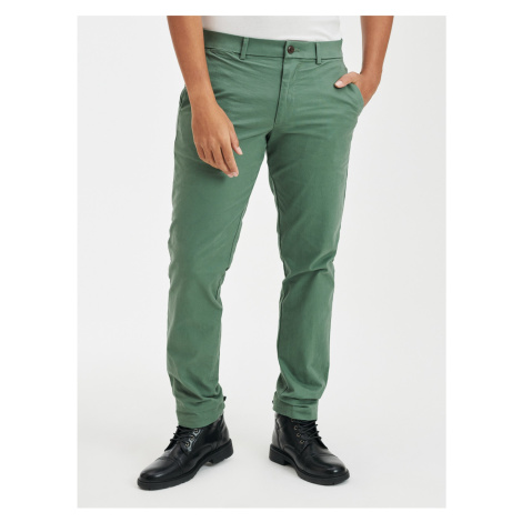 Zelené pánské kalhoty khakis slim fit GAP GapFlex