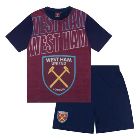 West Ham United dětské pyžamo Text claret
