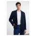 Trendyol Navy Blue Limited Edition Black Low Shoulder Wide Mould Woven Sports Blazer Jacket