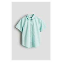 H & M - Bavlněná košile's krátkým rukávem - tyrkysová