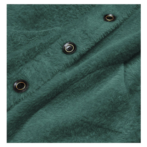 Krátký tmavě zelený přehoz přes oblečení typu alpaka na knoflíky (537) Made in Italy