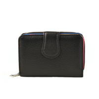 Dámská kožená peněženka na výšku s barevným vnitřkem černá, 9 x 18 x 13 (XSB00-CO599-09KUZ)