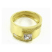 Masivní zlatý prsten se zirkonem 0010 + DÁREK ZDARMA