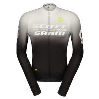 SCOTT Cyklistický dres s dlouhým rukávem letní - SCOTT-SRAM PRO - černá/bílá