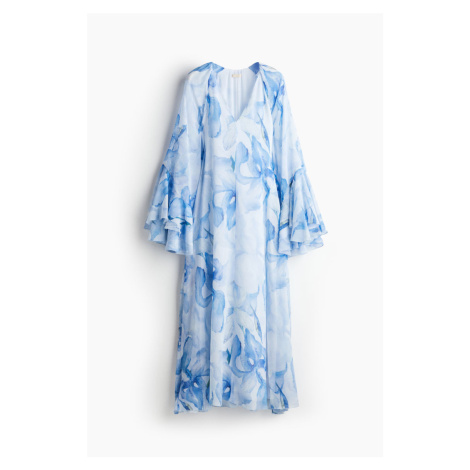 H & M - Dlouhé šifonové šaty - modrá H&M