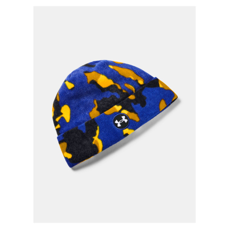 Žluto-modrá pánská vzorovaná čepice Under Armour Fleece Printed Beanie