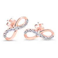 Cutie Diamonds Elegantní náušnice z růžového zlata s brilianty ve tvaru nekonečna DZ60149-30-00-